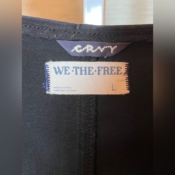 We The Free • CRVY Selena Slim Leg One-Piece Denim Romper Jumpsuit Black Large - Picture 9 of 9